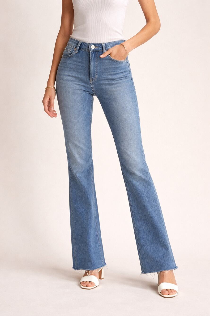 PAIGE High Rise Laurel Canyon Jeans – Size 29 – Light Wash Flare Crop